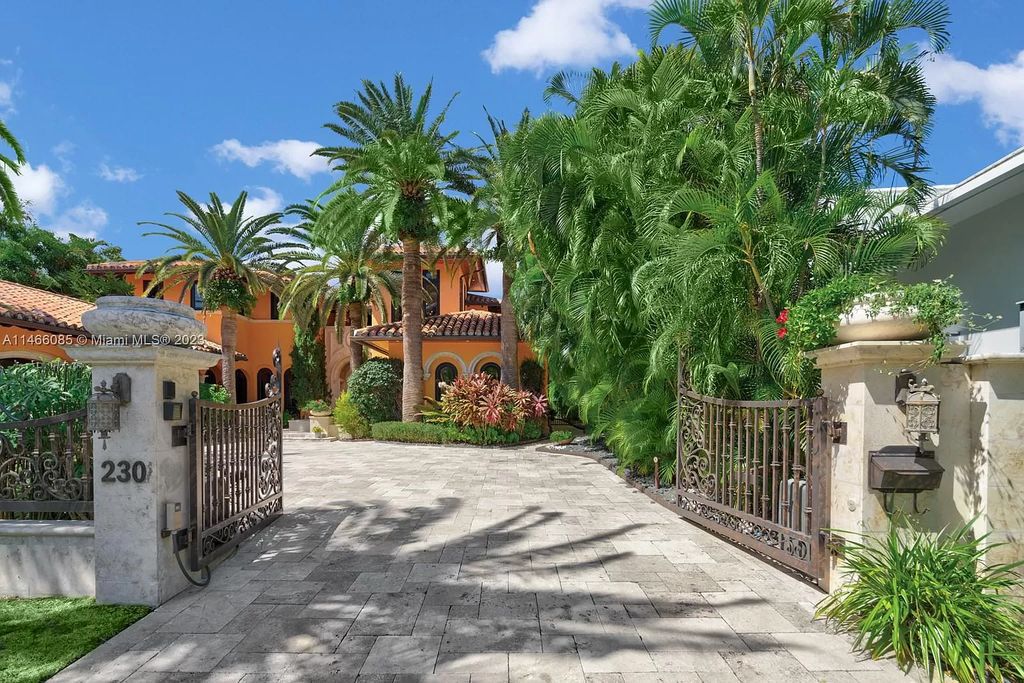 Experience the epitome of Mediterranean luxury at 230 Bal Bay Dr, an exclusive waterfront estate in Bal Harbour Village. Crafted by the esteemed Alexander Group, this custom-built masterpiece boasts exquisite details like custom millwork, Jerusalem stone flooring, and marble accents throughout.