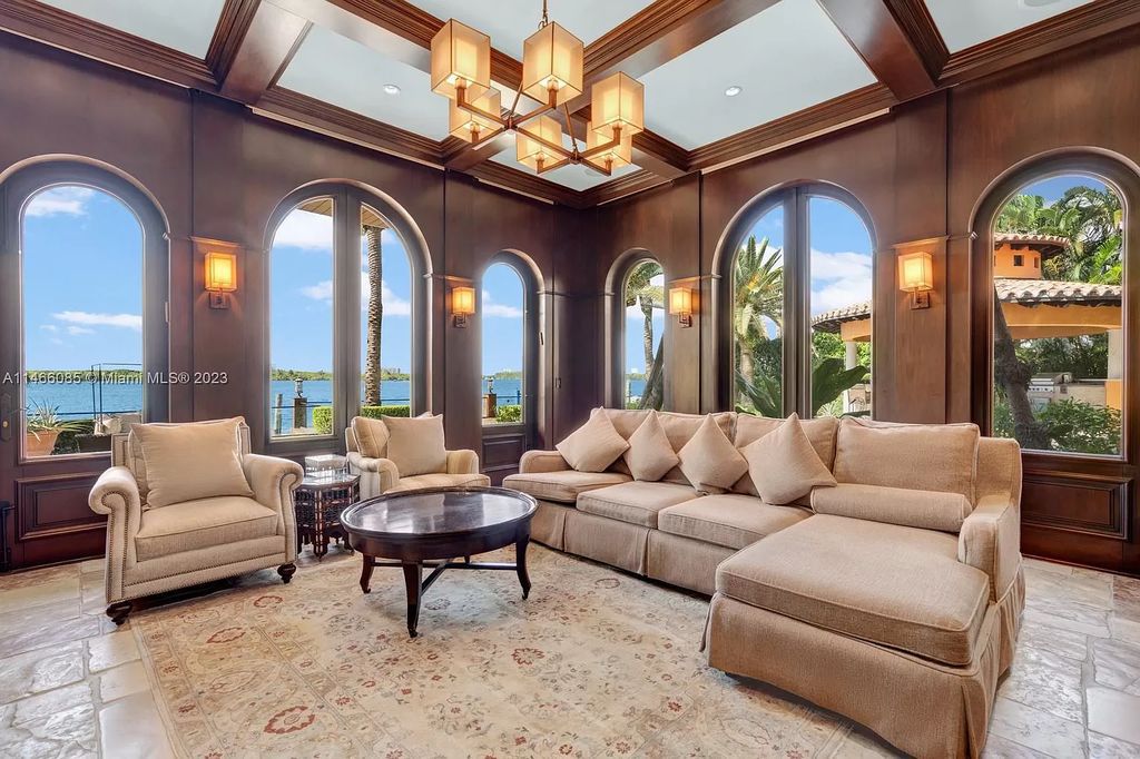 Experience the epitome of Mediterranean luxury at 230 Bal Bay Dr, an exclusive waterfront estate in Bal Harbour Village. Crafted by the esteemed Alexander Group, this custom-built masterpiece boasts exquisite details like custom millwork, Jerusalem stone flooring, and marble accents throughout.