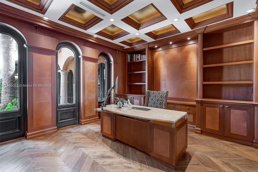 Experience the epitome of Mediterranean luxury at 230 Bal Bay Dr, an exclusive waterfront estate in Bal Harbour Village. Crafted by the esteemed Alexander Group, this custom-built masterpiece boasts exquisite details like custom millwork, Jerusalem stone flooring, and marble accents throughout.