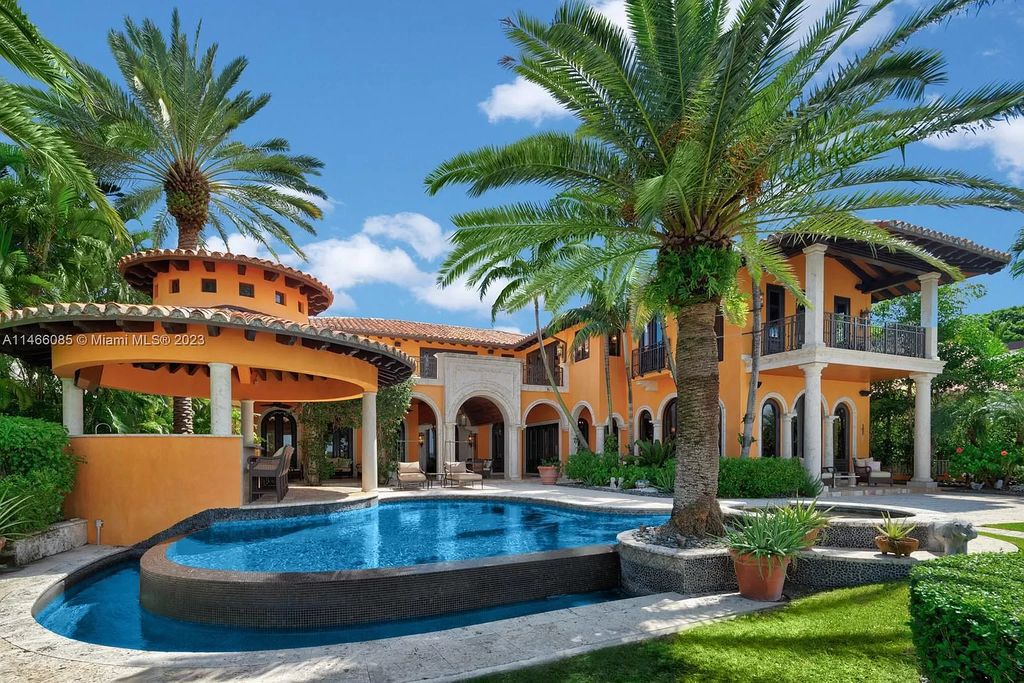 Experience the epitome of Mediterranean luxury at 230 Bal Bay Dr, an exclusive waterfront estate in Bal Harbour Village. Crafted by the esteemed Alexander Group, this custom-built masterpiece boasts exquisite details like custom millwork, Jerusalem stone flooring, and marble accents throughout.