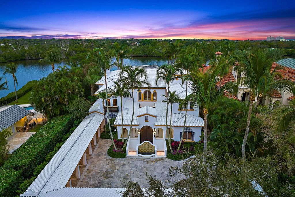 Discover the epitome of refined living at 2929 Marys Way, a Moroccan-inspired waterfront sanctuary in Palm Beach Gardens, Florida. This 5-bed, 9-bath home, remodeled in 2018, boasts 7,175 square feet of meticulously crafted living space on a sprawling 0.68-acre lot.