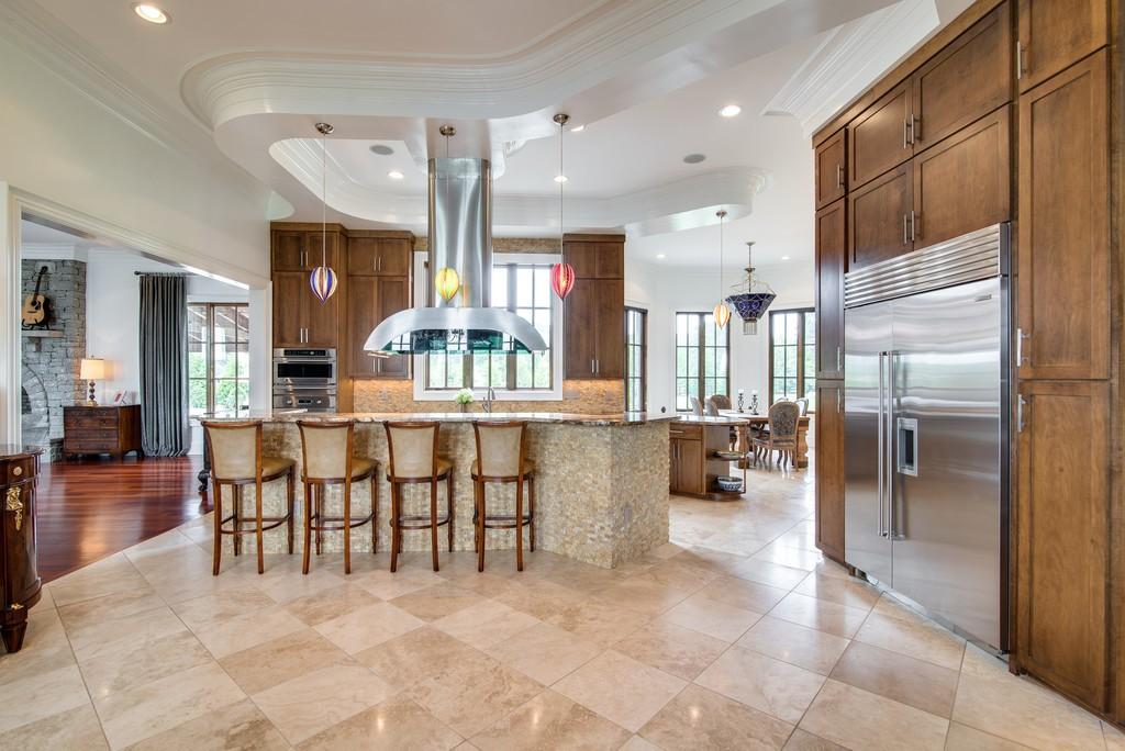This stunning 20-acre gated estate is in the coveted and bucolic community of Leiper’s Fork in Williamson County. The grand entry features soaring 23-foot ceilings, marble floors and double sweeping staircases. It’s high drama teamed with luxurious beauty. The home has four bedrooms, six full and three half-baths. 3320 Southall Rd, Franklin, TN.