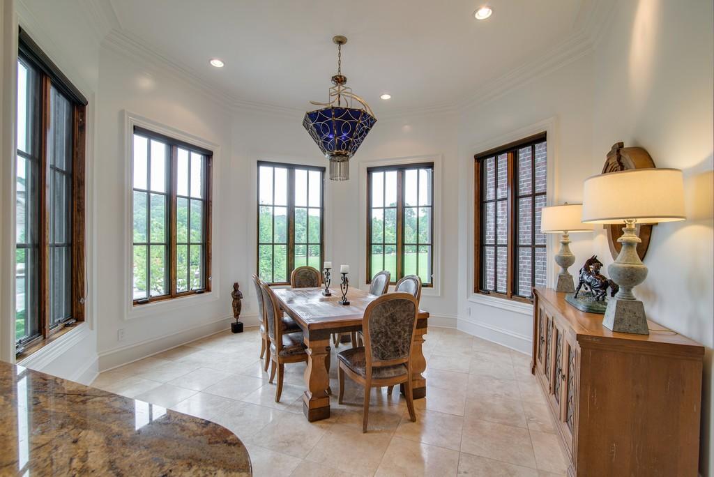 This stunning 20-acre gated estate is in the coveted and bucolic community of Leiper’s Fork in Williamson County. The grand entry features soaring 23-foot ceilings, marble floors and double sweeping staircases. It’s high drama teamed with luxurious beauty. The home has four bedrooms, six full and three half-baths. 3320 Southall Rd, Franklin, TN.