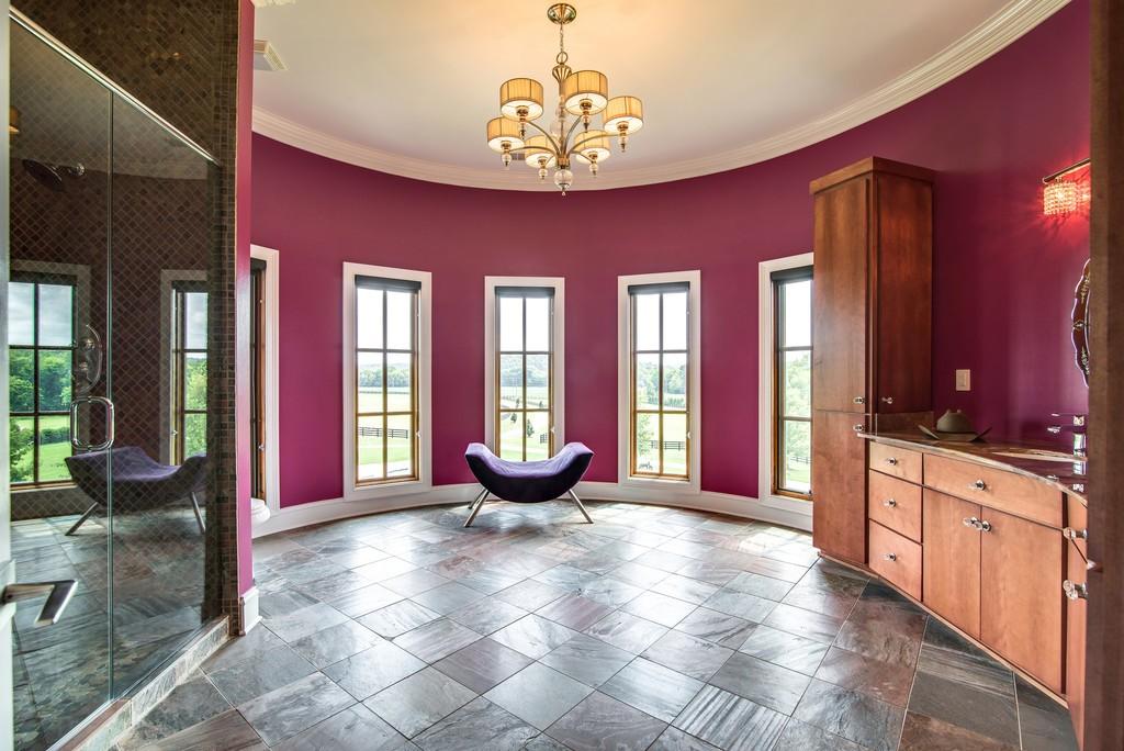 This stunning 20-acre gated estate is in the coveted and bucolic community of Leiper’s Fork in Williamson County. The grand entry features soaring 23-foot ceilings, marble floors and double sweeping staircases. It’s high drama teamed with luxurious beauty. The home has four bedrooms, six full and three half-baths. 3320 Southall Rd, Franklin, TN.