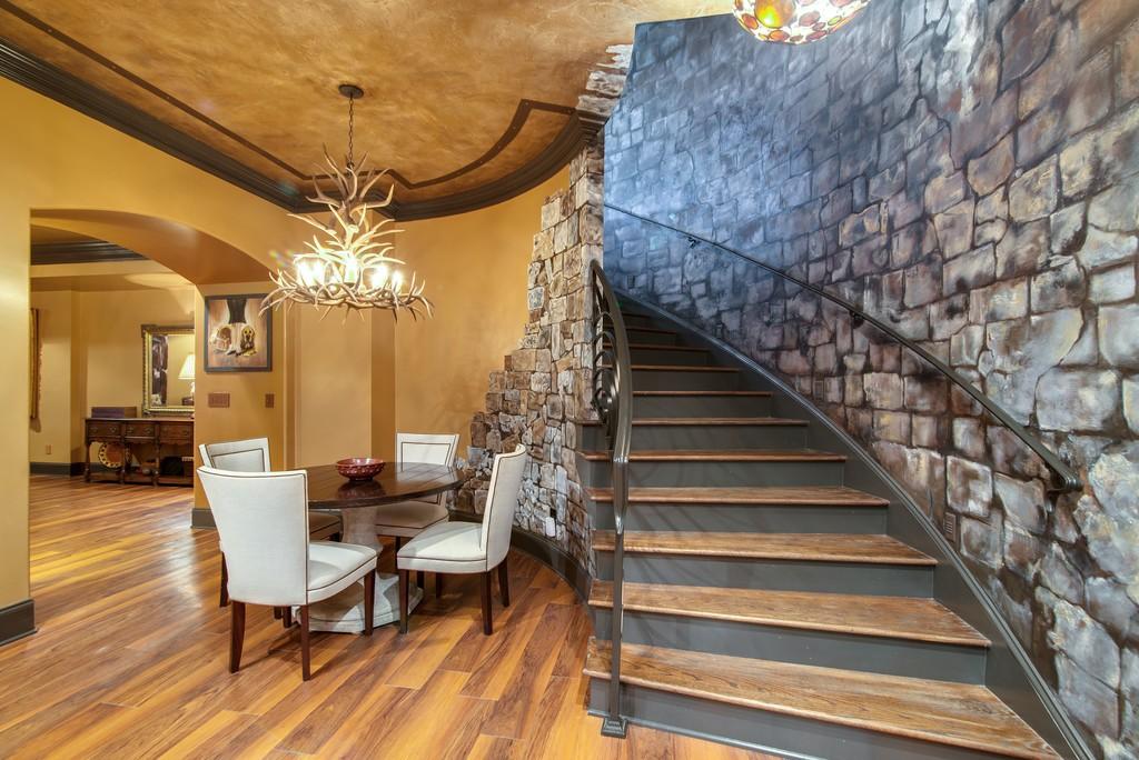 This stunning 20-acre gated estate is in the coveted and bucolic community of Leiper’s Fork in Williamson County. The grand entry features soaring 23-foot ceilings, marble floors and double sweeping staircases. It’s high drama teamed with luxurious beauty. The home has four bedrooms, six full and three half-baths. 3320 Southall Rd, Franklin, TN.