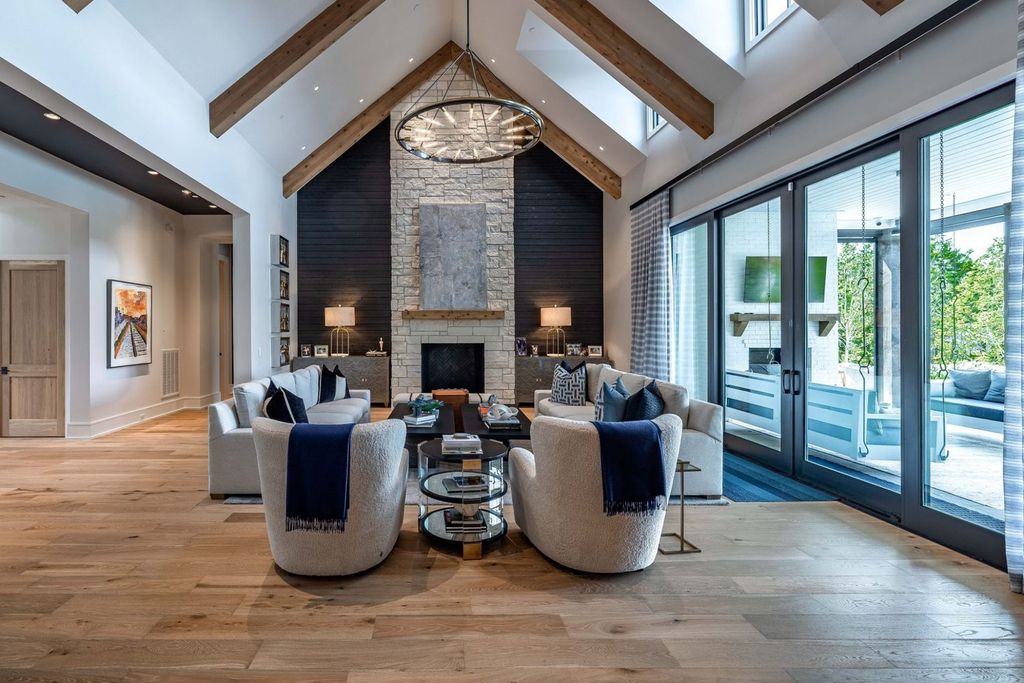 9252 Lehigh Drive Home in Brentwood, Tennessee. Step into luxury living at its finest with this stunning transitional home nestled on a private 3.5-acre lot in Brentwood. Enjoy breathtaking views of the surrounding hillsides from every angle, complemented by Marie-Joe Bouffard’s captivating interior design. 