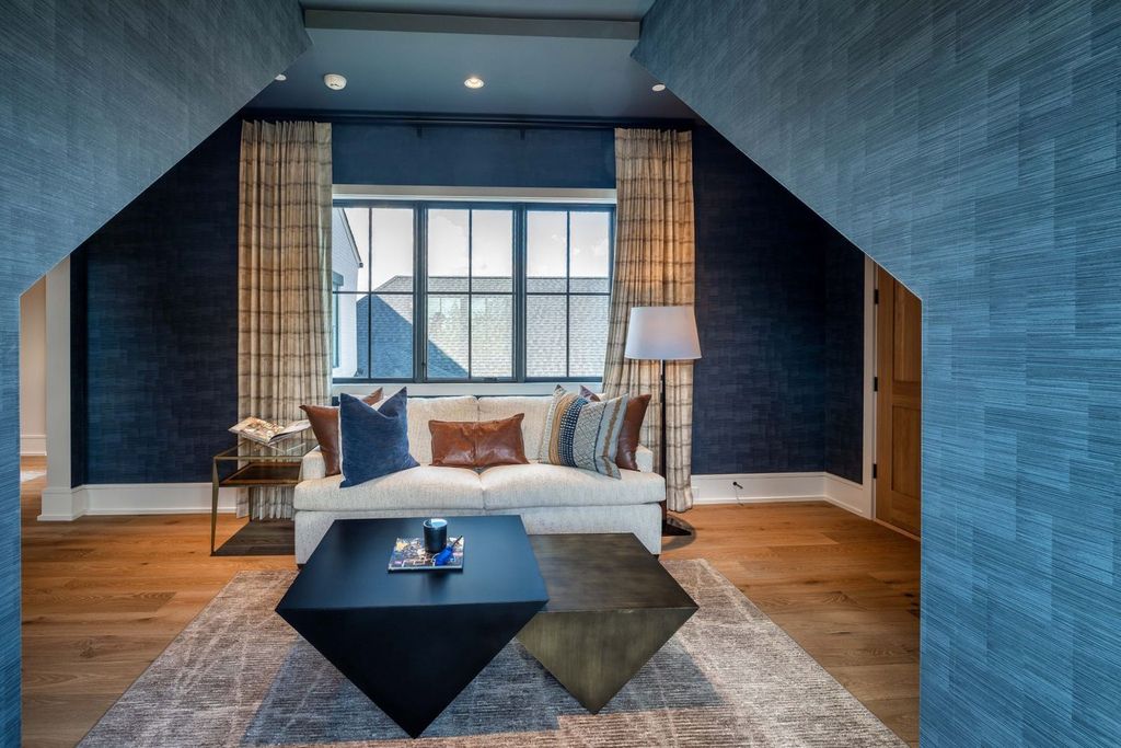 9252 Lehigh Drive Home in Brentwood, Tennessee. Step into luxury living at its finest with this stunning transitional home nestled on a private 3.5-acre lot in Brentwood. Enjoy breathtaking views of the surrounding hillsides from every angle, complemented by Marie-Joe Bouffard’s captivating interior design. 
