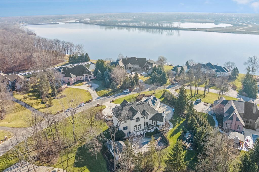 Lakeside Luxury Indiana Estate Boasting Grand Double Height Foyer Offered at 2499999 50