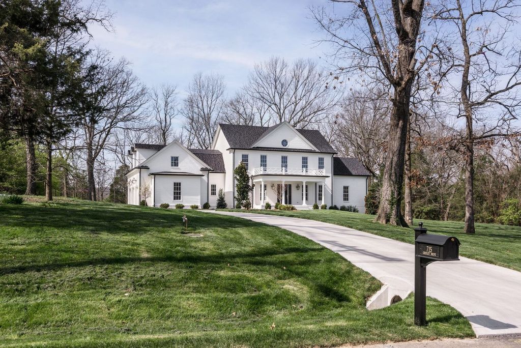 715 Greeley Drive Home in Nashville, Tennessee. Discover the epitome of refined luxury living in this meticulously crafted Southern Traditional home by Vintage South Development. Boasting 5 bedrooms, 5.5 bathrooms, and a wealth of functional spaces including a home gym and two rec rooms, this home seamlessly blends classic architecture with modern innovation. 