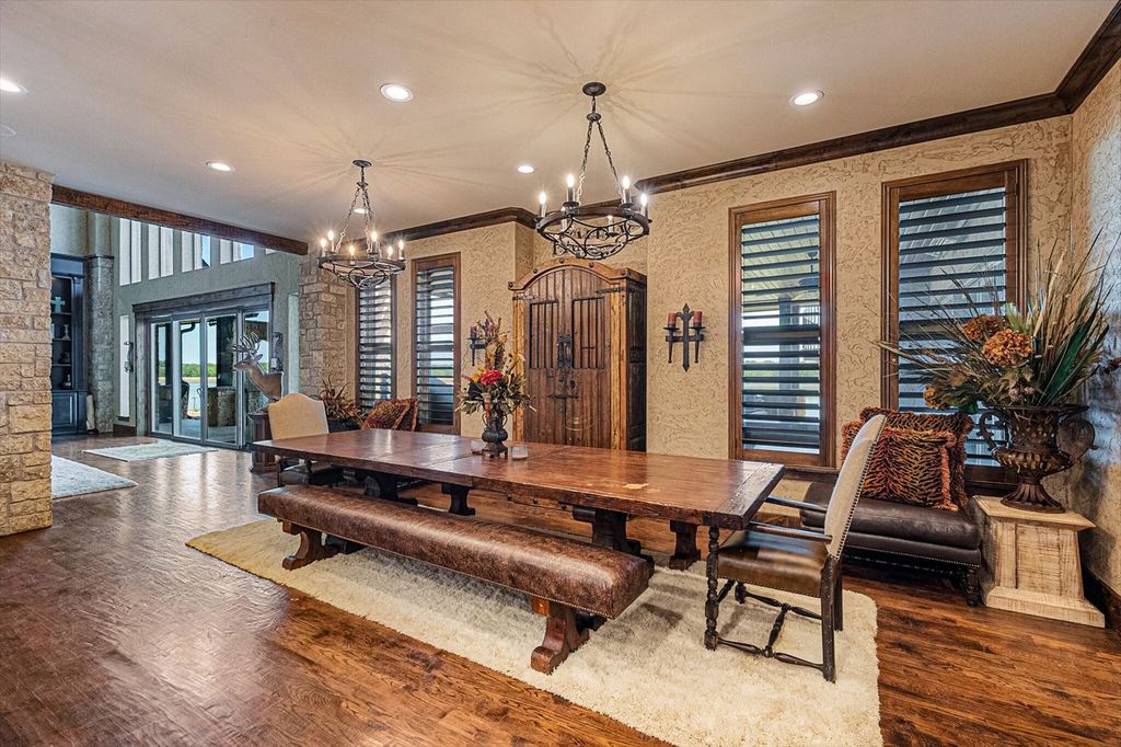 430 Chaparall Road Home in Ferris, Texas. Discover this breathtaking custom lake home nestled on 514 secluded acres, just 15 minutes south of Dallas. Meticulously constructed with stunning lake views from every room, this home features vaulted ceilings, a chef's dream kitchen, luxurious owner's suite, formal dining, study, and more. 