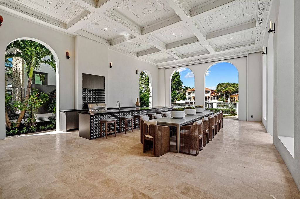 Originally crafted in 2003 by Dan Swanson of Addison Development, this newly remastered intracoastal estate seamlessly blends classic Spanish design with California chic.