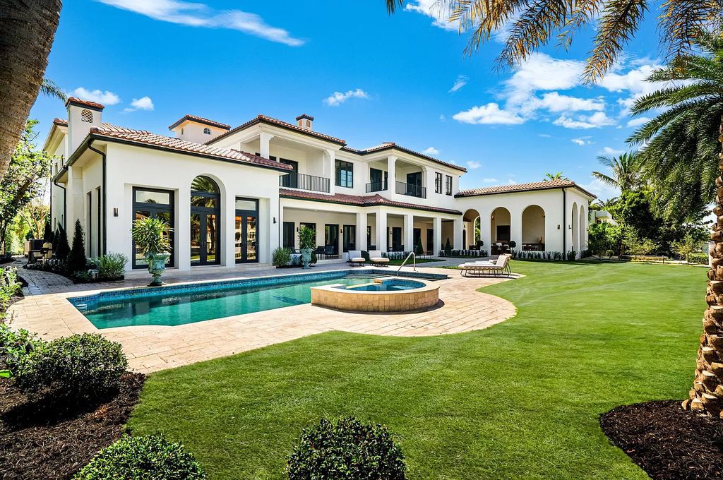 Originally crafted in 2003 by Dan Swanson of Addison Development, this newly remastered intracoastal estate seamlessly blends classic Spanish design with California chic.