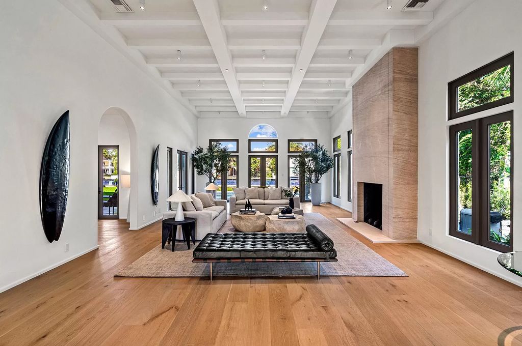 Originally crafted in 2003 by Dan Swanson of Addison Development, this newly remastered intracoastal estate seamlessly blends classic Spanish design with California chic.