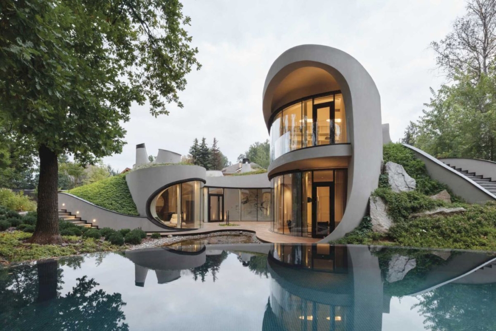 House in the Landscape, Sculptural Home by Niko Architect