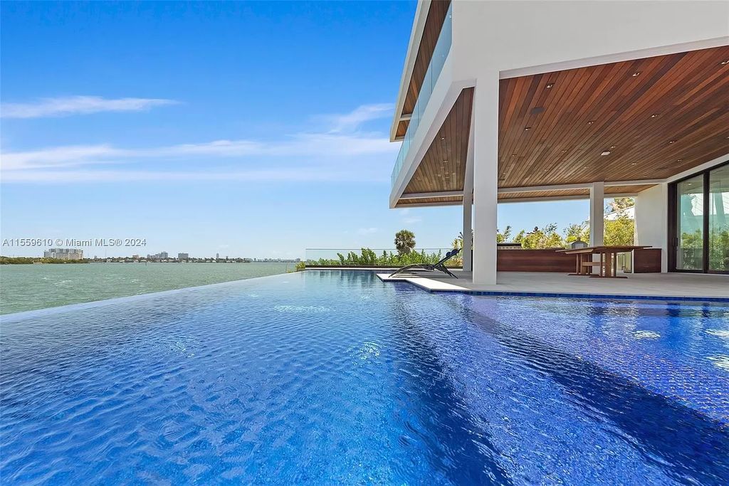 Welcome to 1133 Belle Meade Island Dr, a breathtaking Bay/Canal Contemporary Residence in the heart of Miami. This New Construction marvel boasts 100+ ft on deep water, showcasing Travertine exterior walls and ultra-luxury finishes throughout its 12,200 SF under A/C.
