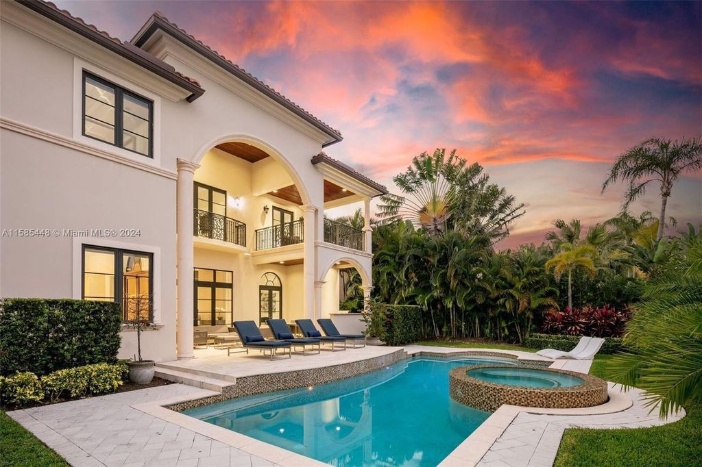 Located in the prestigious gated community of Golden Isles, this exquisite waterfront home at 631 Hibiscus Dr, Hallandale Beach, boasts six bedrooms and seven and a half opulent bathrooms within its 5,829 square feet of refined living space