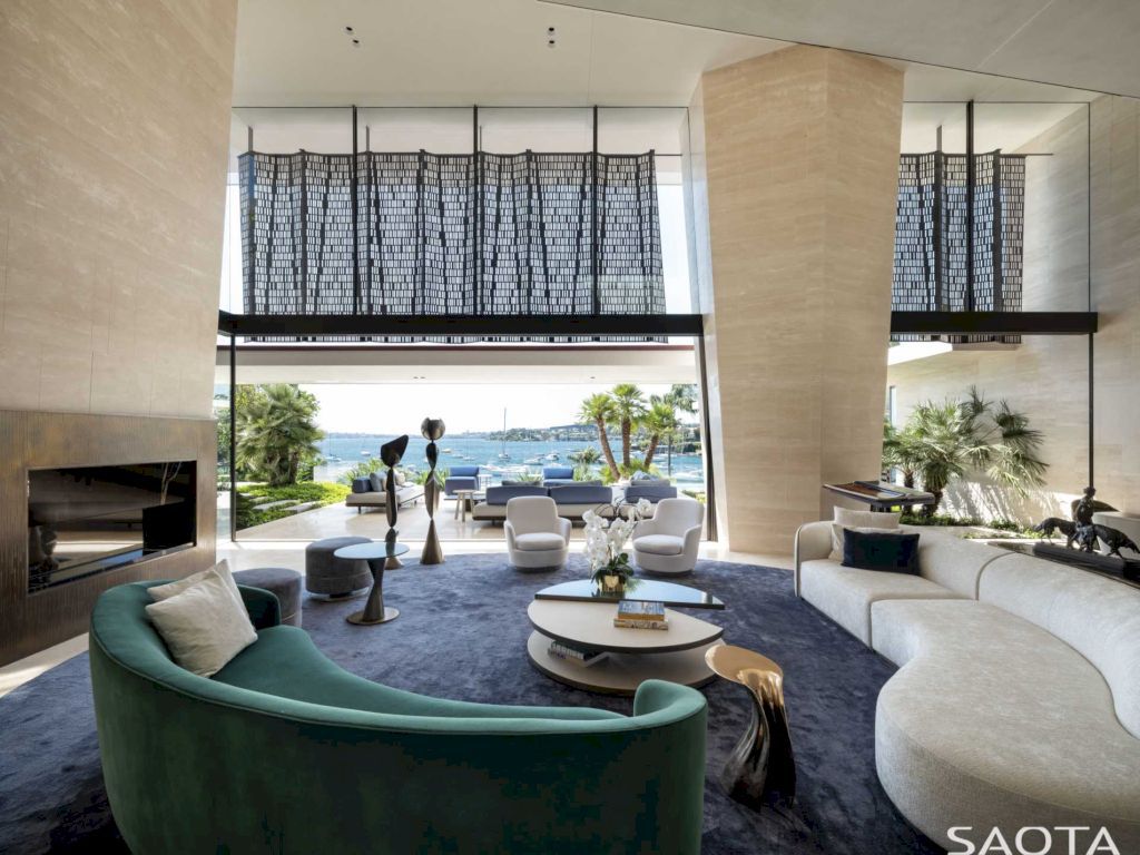 Water's Edge with Stone Covers Exterior & Interior by SAOTA