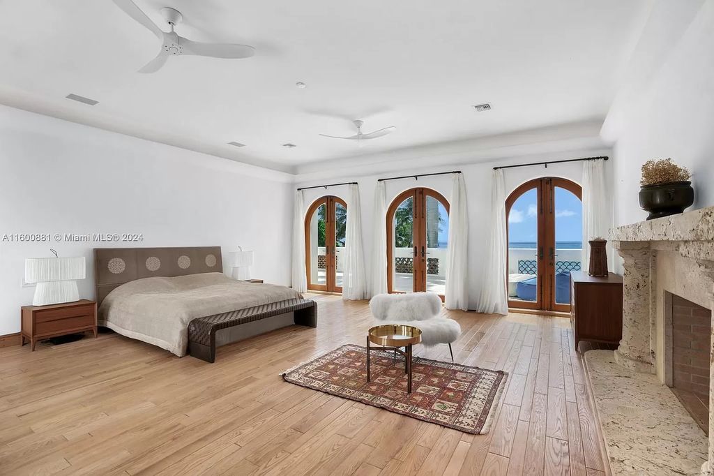 This 11,599 square feet estate on a 41,750 square feet lot includes 150 feet of private ocean frontage.