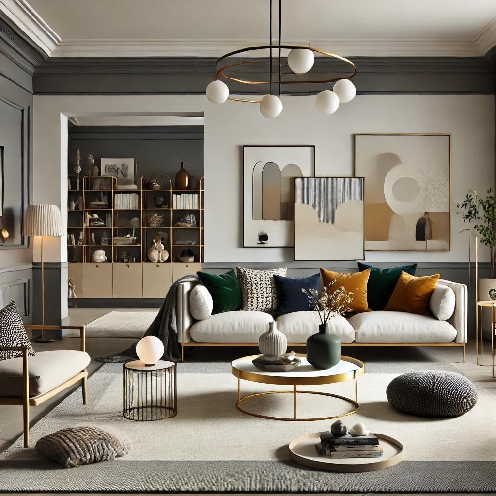 contemporary living room with color scheme
