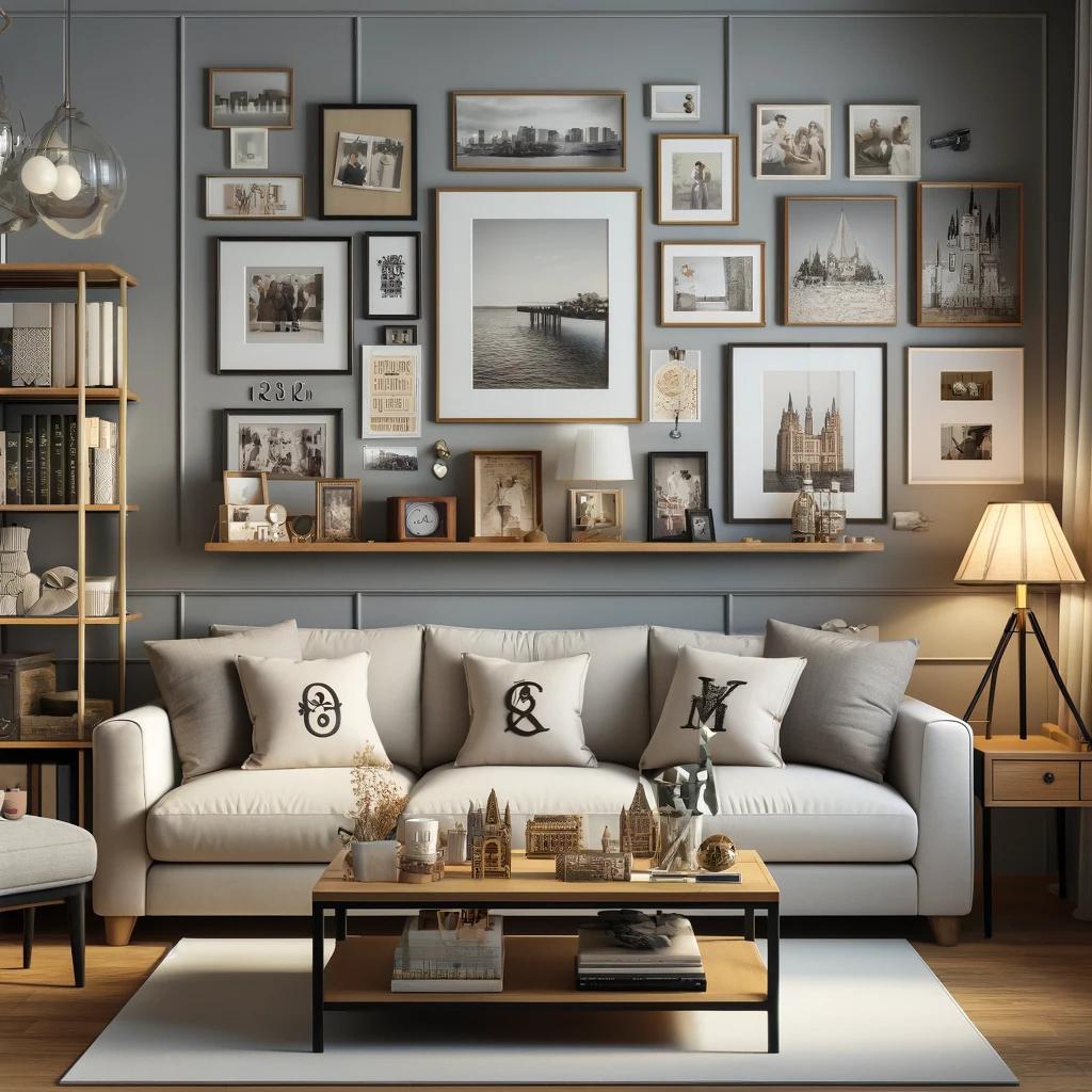 simple contemporary living room with personal touches