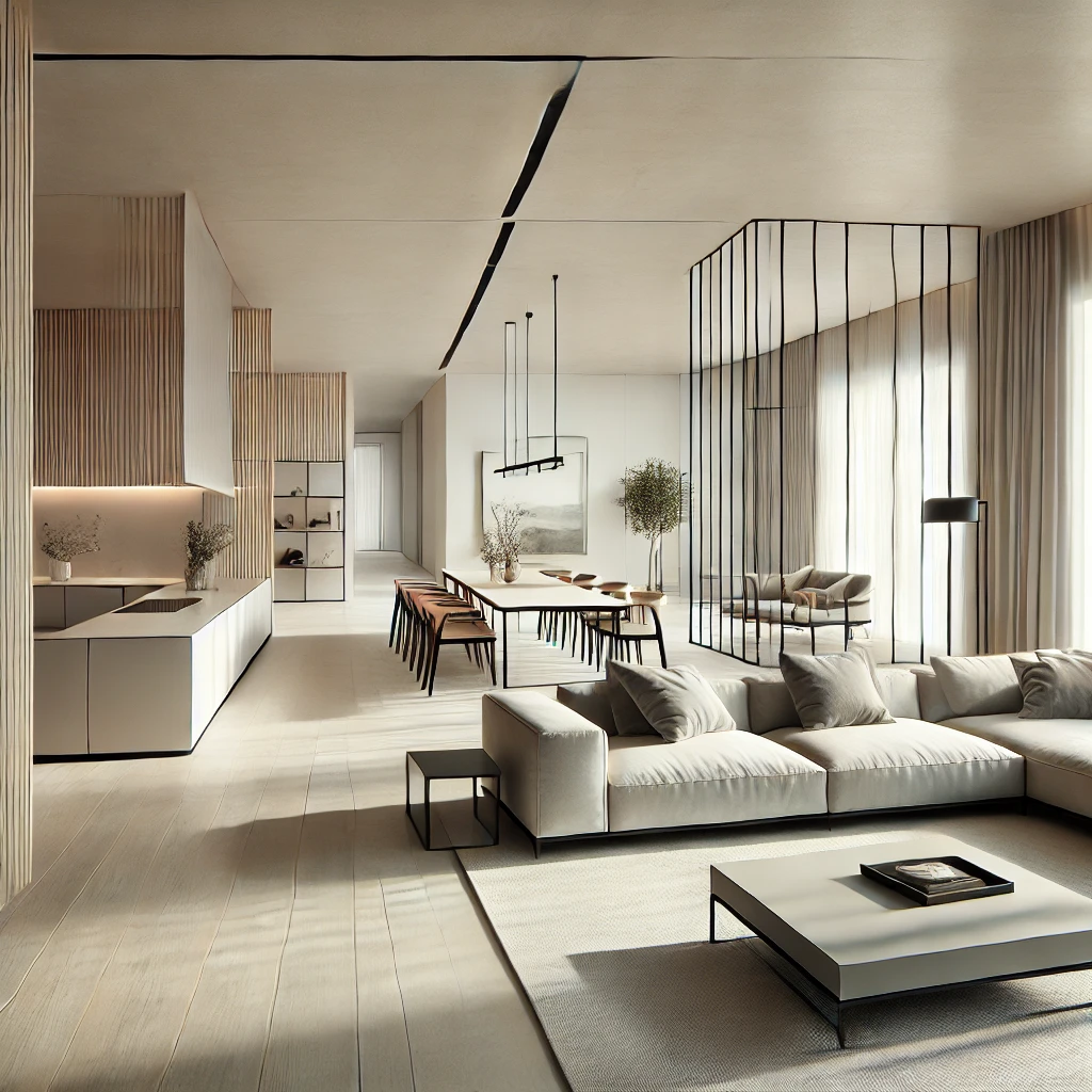 Open floor plans are a hallmark of contemporary design, creating a sense of space and fluidity.