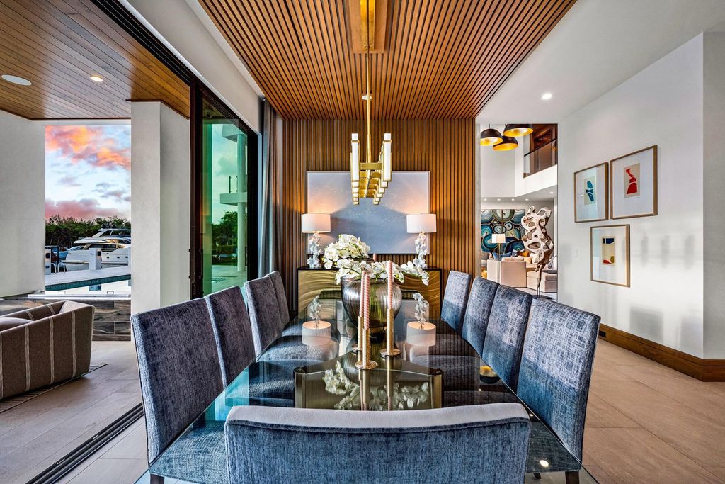 This modern Malibu-inspired estate in Boca Raton's exclusive Sanctuary community offers unparalleled luxury with 170 feet of protected waterfront.