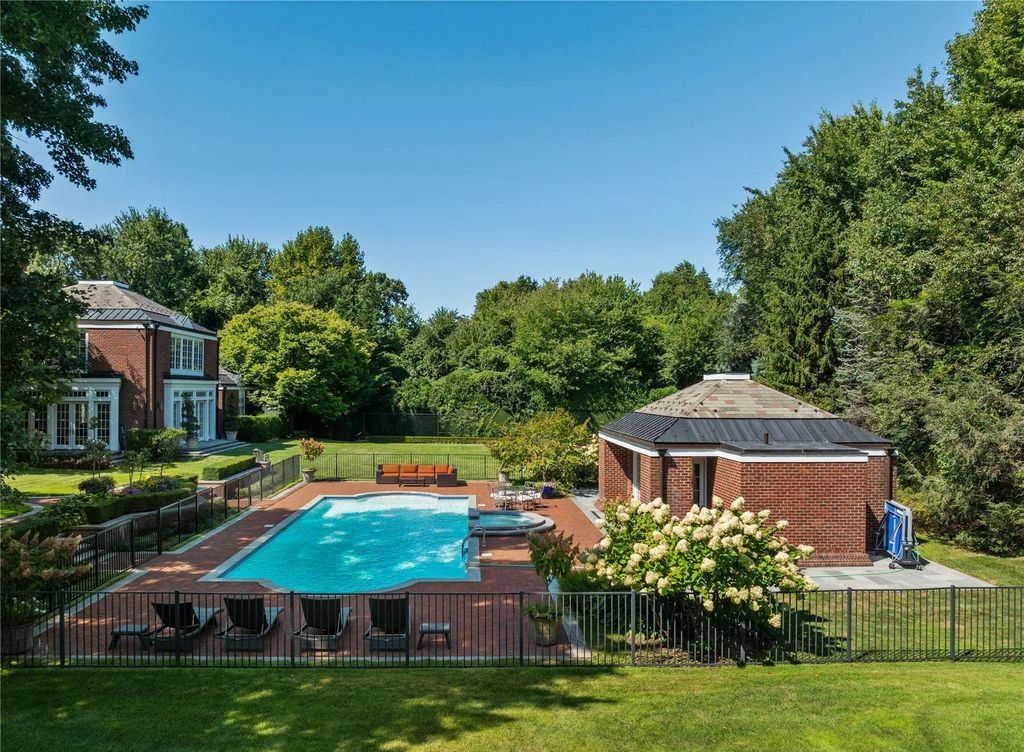 Architectural Sophistication and Resplendence in this Stately Brookville Brick Colonial Listed at 15 Million 33