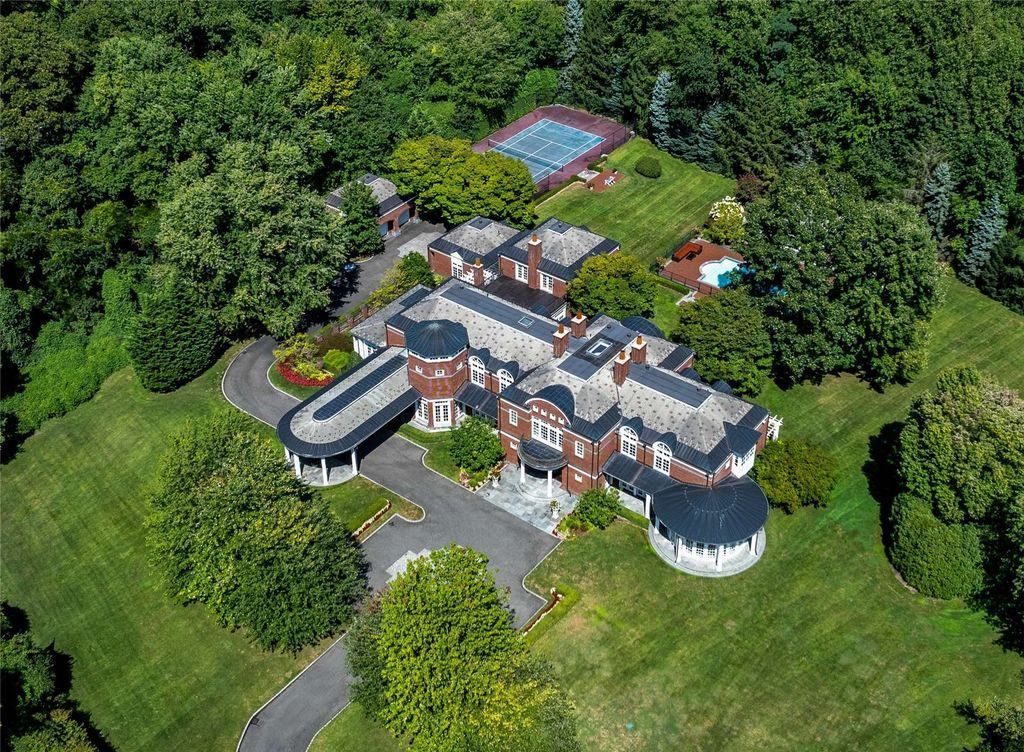 Architectural Sophistication and Resplendence in this Stately Brookville Brick Colonial Listed at 15 Million 36