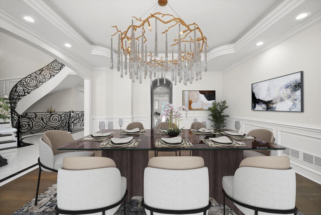Inviting and Luxurious Custom Built Estate in Illinois with Timeless Architectural Details Listed for 6 22