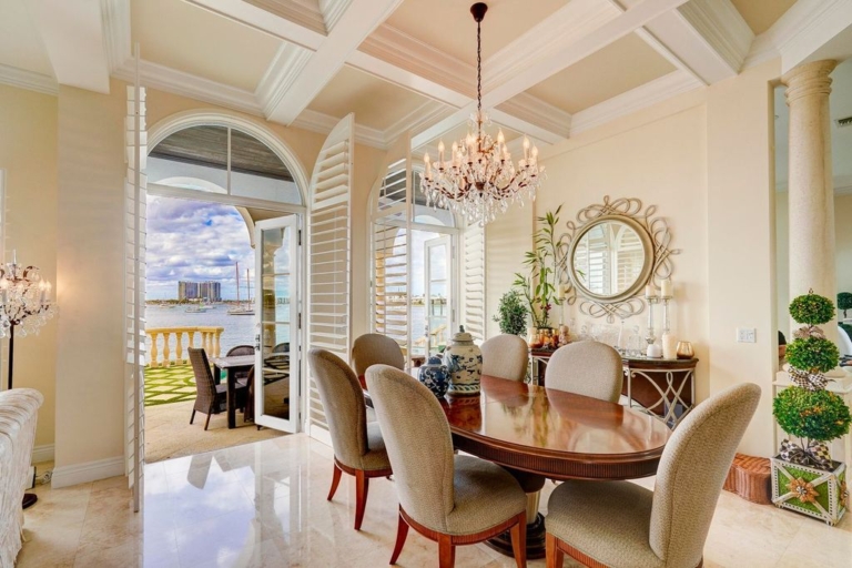 View of $6.9 Million Waterfront Estate with 150 Feet of Intracoastal Views and ...