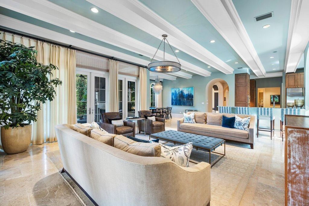 Extraordinary Waterfront Estate with 446' Intracoastal Frontage, Resort-Style Pool and Two Docks in Gulf Stream Listed at $17.9 Million 27 Designed by Randall Stofft and elegantly finished by Marc Michaels Interiors, this 7,293 square feet masterpiece offers 6 bedrooms, including a private guest house, and 8 baths.