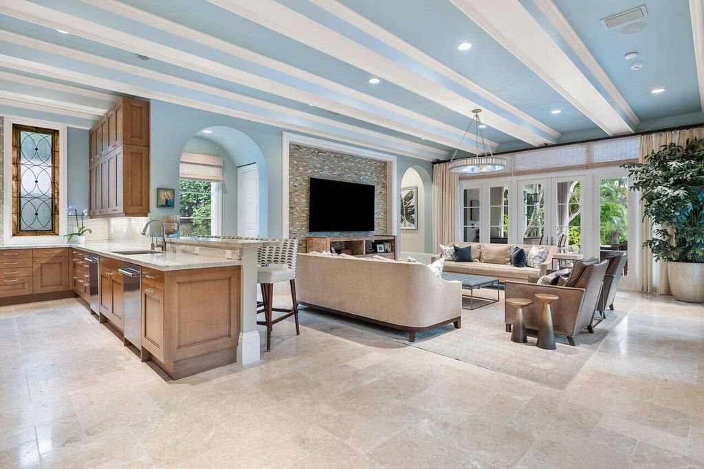 Extraordinary Waterfront Estate with 446' Intracoastal Frontage, Resort-Style Pool and Two Docks in Gulf Stream Listed at $17.9 Million 28 Designed by Randall Stofft and elegantly finished by Marc Michaels Interiors, this 7,293 square feet masterpiece offers 6 bedrooms, including a private guest house, and 8 baths.