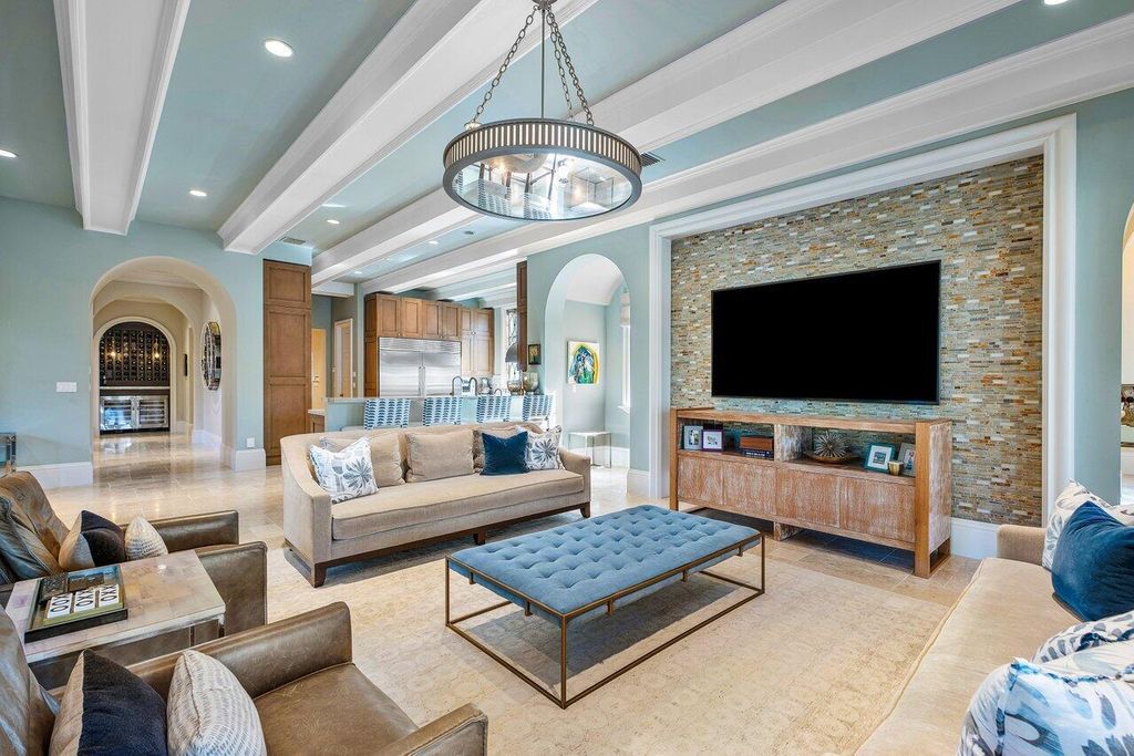 Extraordinary Waterfront Estate with 446' Intracoastal Frontage, Resort-Style Pool and Two Docks in Gulf Stream Listed at $17.9 Million 29 Designed by Randall Stofft and elegantly finished by Marc Michaels Interiors, this 7,293 square feet masterpiece offers 6 bedrooms, including a private guest house, and 8 baths.