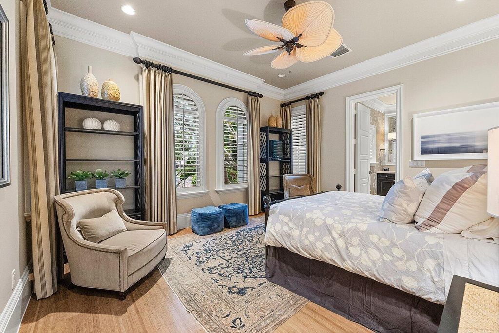 Extraordinary Waterfront Estate with 446' Intracoastal Frontage, Resort-Style Pool and Two Docks in Gulf Stream Listed at $17.9 Million 39 Designed by Randall Stofft and elegantly finished by Marc Michaels Interiors, this 7,293 square feet masterpiece offers 6 bedrooms, including a private guest house, and 8 baths.