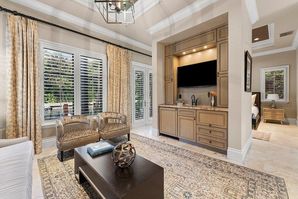 Extraordinary Waterfront Estate with 446' Intracoastal Frontage, Resort-Style Pool and Two Docks in Gulf Stream Listed at $17.9 Million 43 Designed by Randall Stofft and elegantly finished by Marc Michaels Interiors, this 7,293 square feet masterpiece offers 6 bedrooms, including a private guest house, and 8 baths.