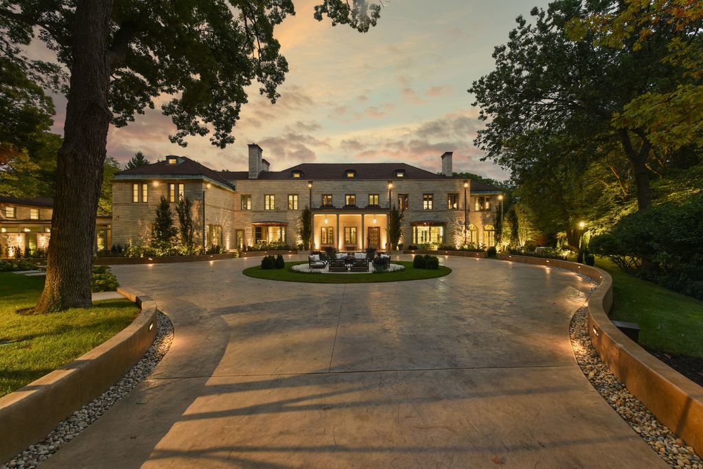 A Timeless Masterpiece William Pereira Designed Stone Mansion in Illinois for 12 Million 1