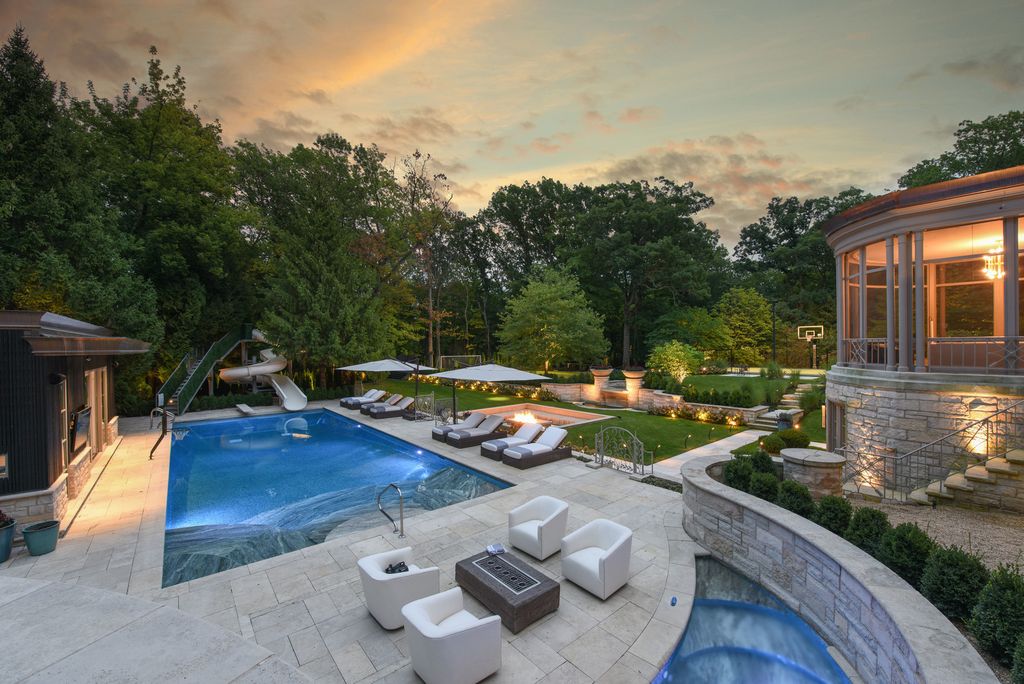 A Timeless Masterpiece William Pereira Designed Stone Mansion in Illinois for 12 Million 37