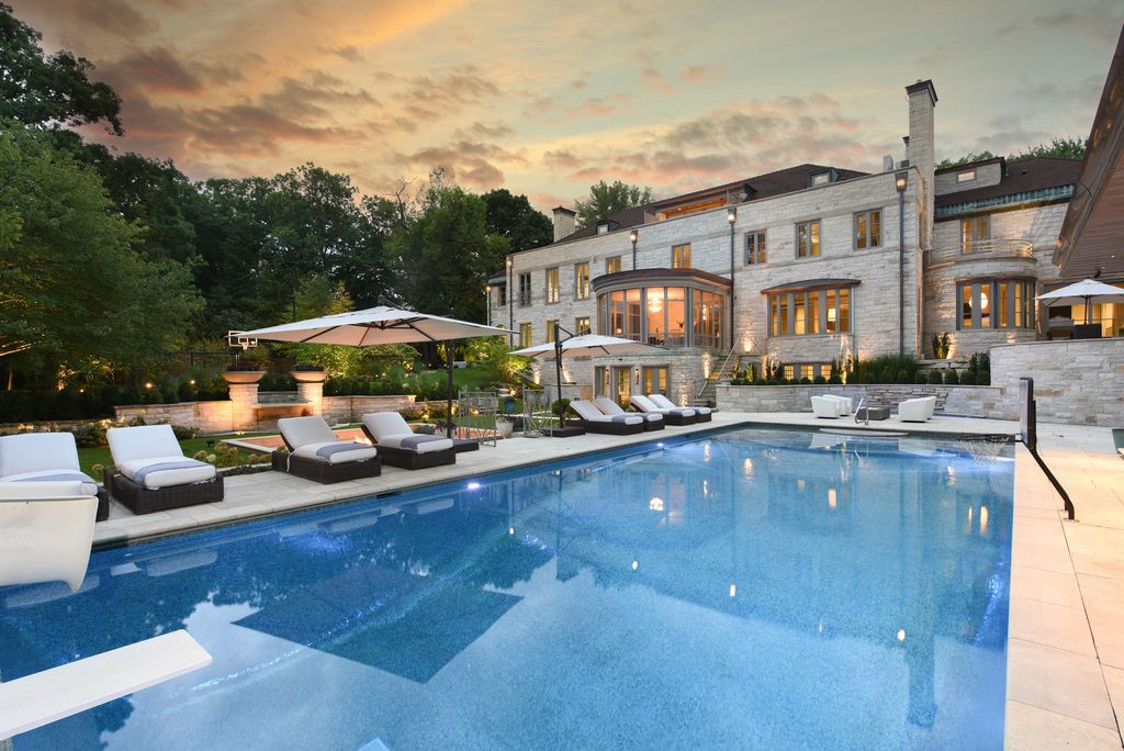 A Timeless Masterpiece William Pereira Designed Stone Mansion in Illinois for 12 Million 38
