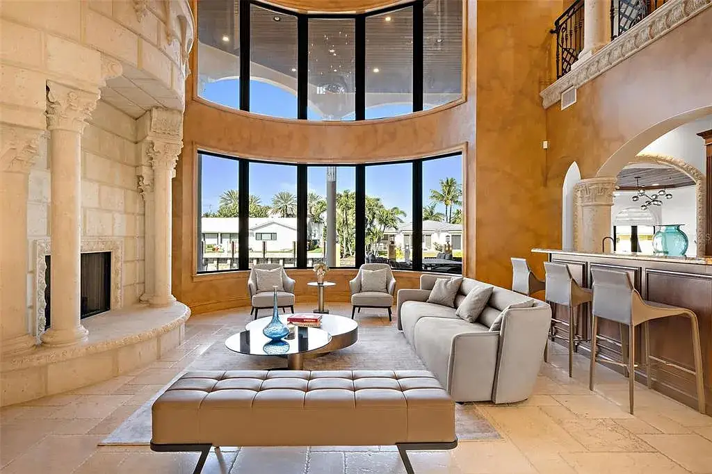 Luxury Mediterranean-style waterfront home at 1011 Rhodes Villa Ave, Delray Beach, featuring stunning architecture and direct Intracoastal Waterway access.