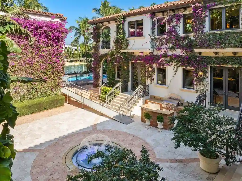 Luxury $39.5M Miami Beach waterfront estate at 1535 W 27th St, featuring a private dock, resort-style pool, and Mediterranean-inspired architecture.