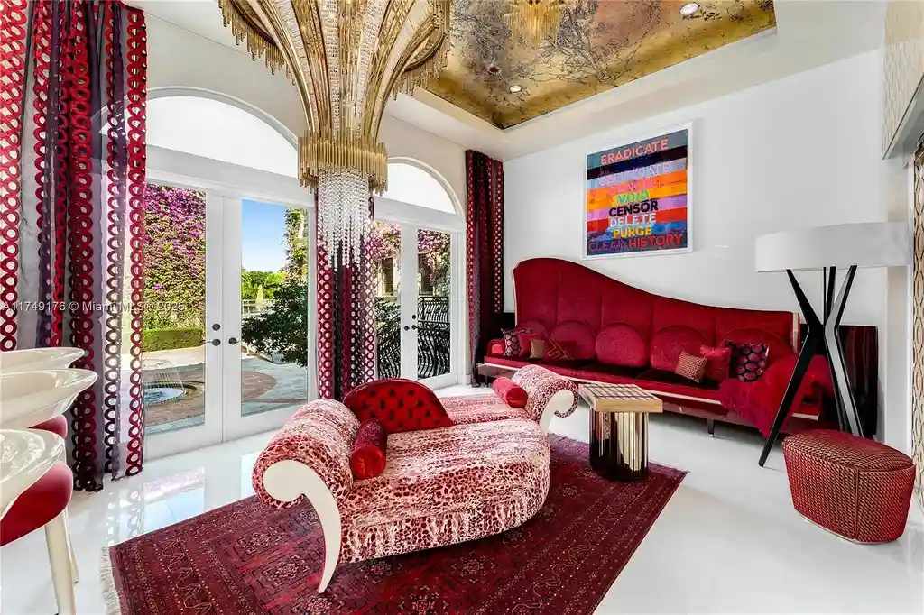 Luxury $39.5M Miami Beach waterfront estate at 1535 W 27th St, featuring a private dock, resort-style pool, and Mediterranean-inspired architecture.