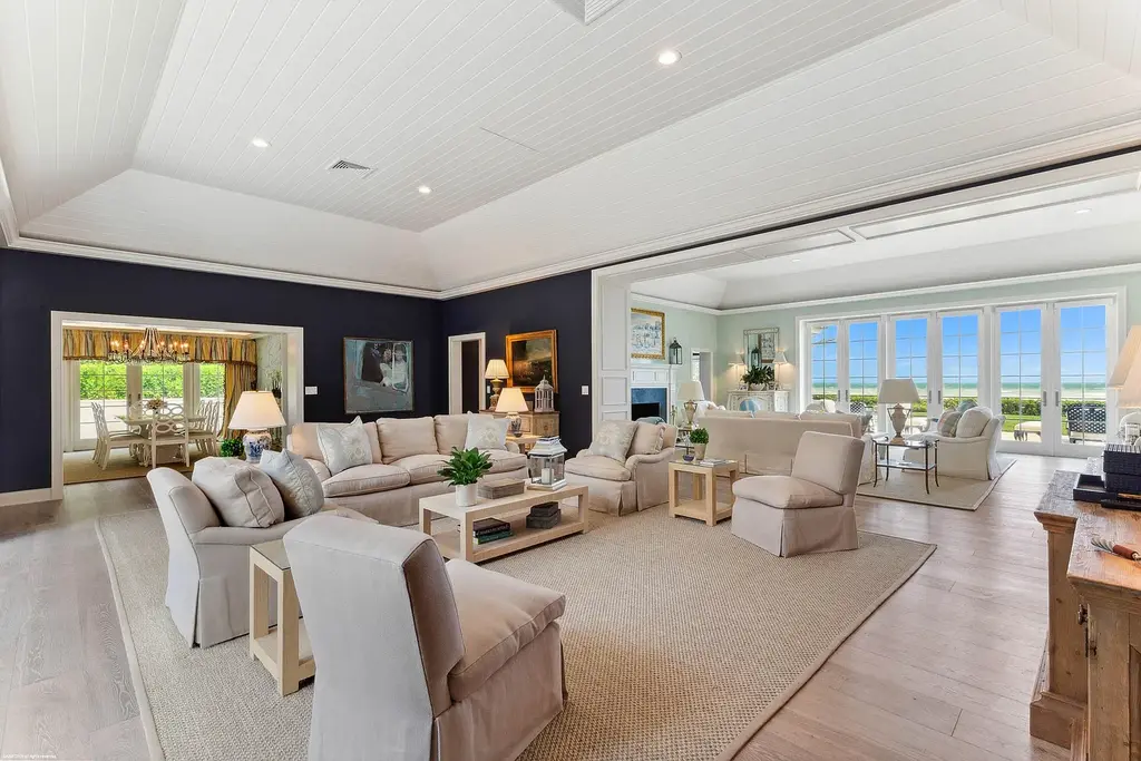 Stunning ocean views from the living room of 245 S Beach Road – a rare opportunity in Jupiter Island real estate.