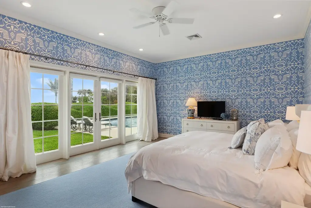 Stunning ocean views from the living room of 245 S Beach Road – a rare opportunity in Jupiter Island real estate.