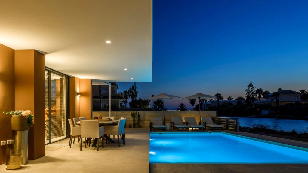 Villa by the water by Albasini & Berkhout Architecture SLP, Canal-Side Serenity in Murcia, Spain