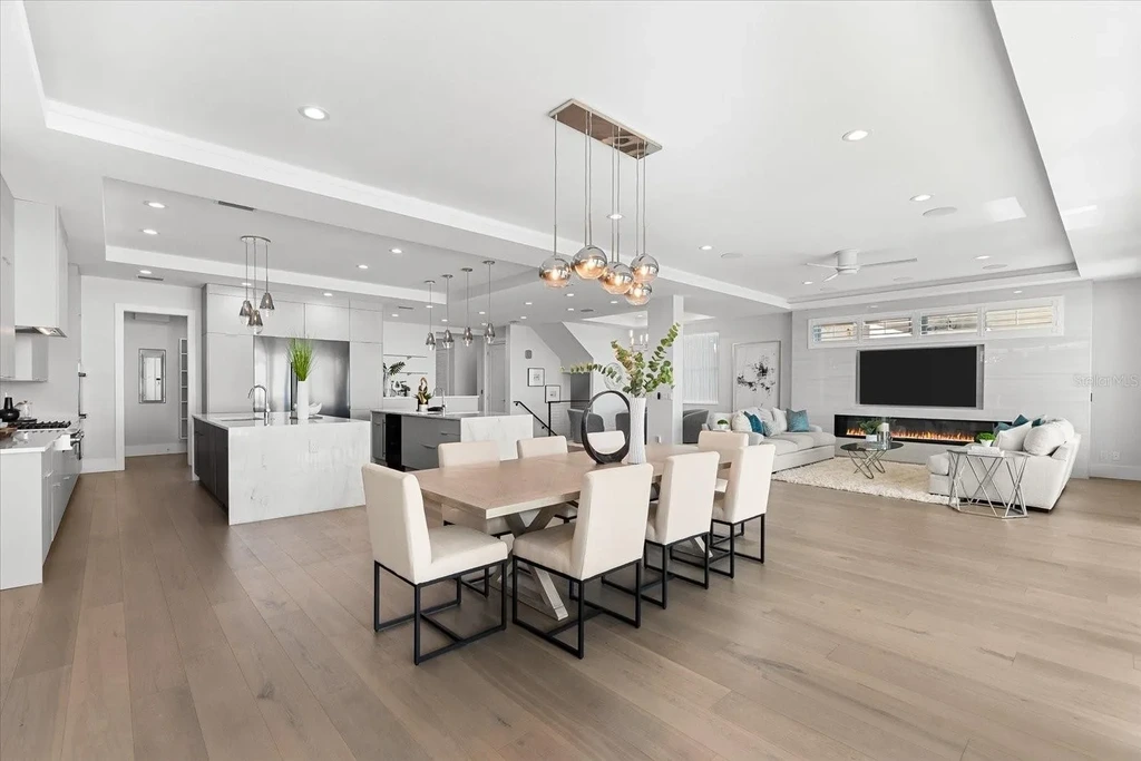 32 Gulf Blvd luxury beachfront estate in Indian Rocks Beach, FL featuring dual water frontage, modern coastal design, and private dock