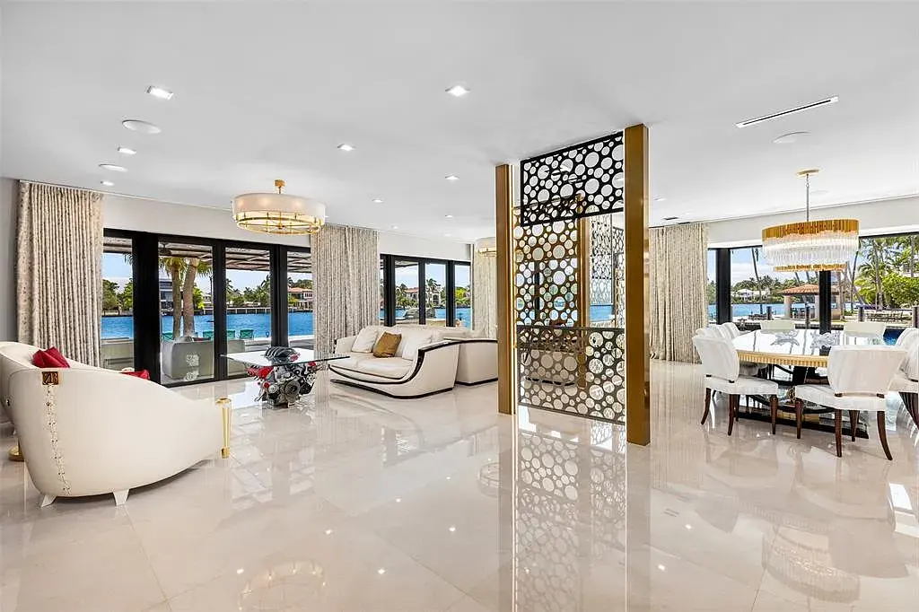27.5 Million Waterfront Masterpiece Showcasing Modern Luxury in Fort Lauderdale 8 529 Bontona Ave Fort Lauderdale luxury waterfront estate with 6 bedrooms, 10 bathrooms, pool, marina dock, and custom interiors for sale.