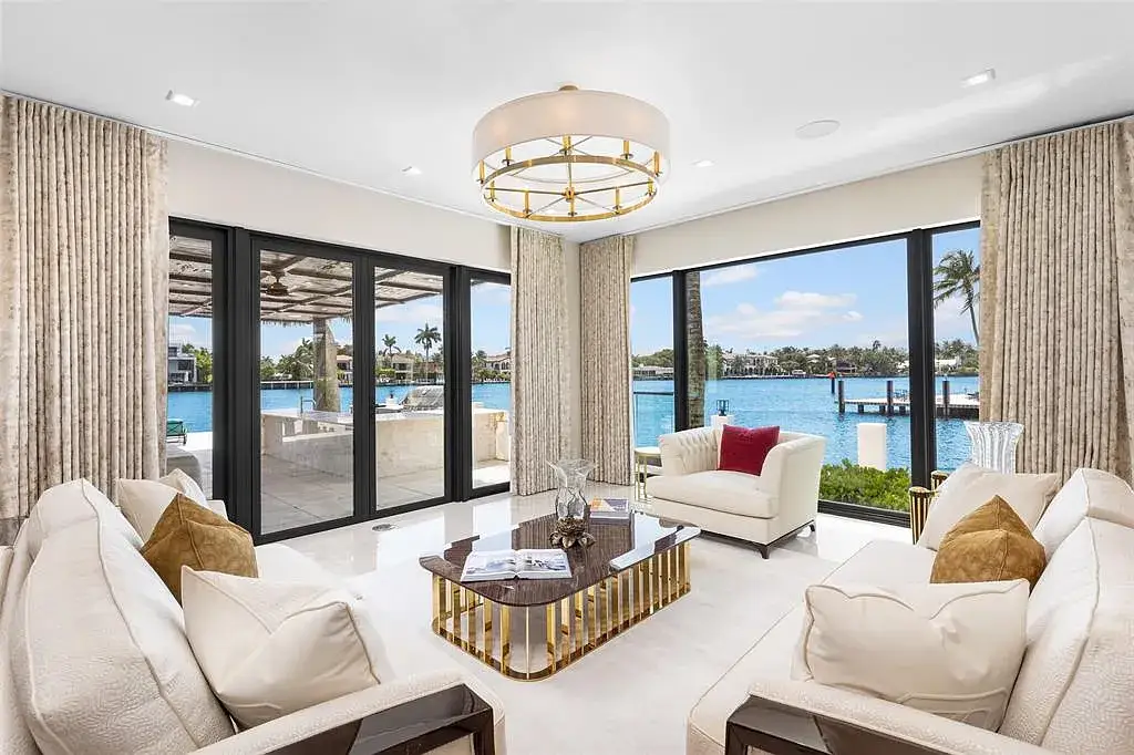 27.5 Million Waterfront Masterpiece Showcasing Modern Luxury in Fort Lauderdale 9 529 Bontona Ave Fort Lauderdale luxury waterfront estate with 6 bedrooms, 10 bathrooms, pool, marina dock, and custom interiors for sale.