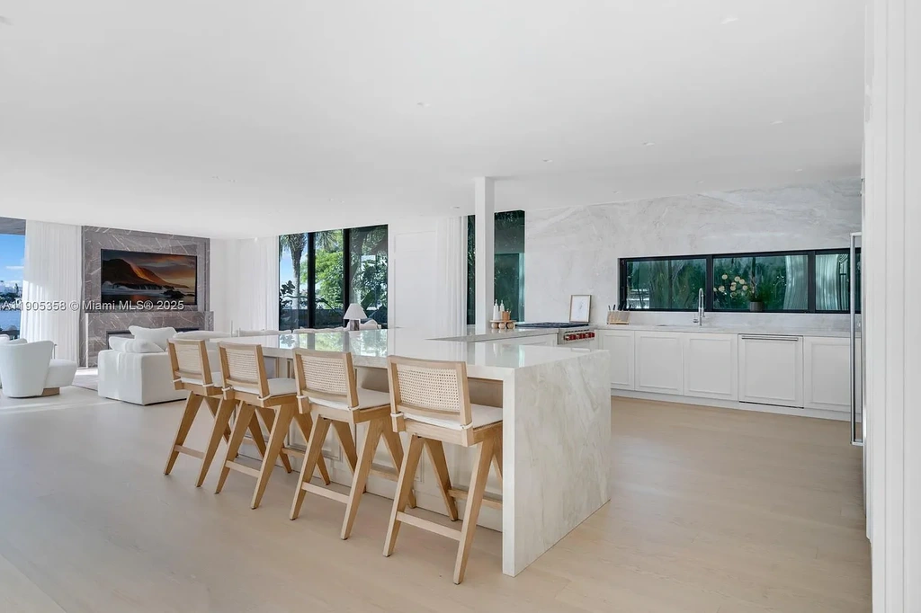 1165 N Biscayne Point Rd Miami Beach waterfront exterior view with private dock