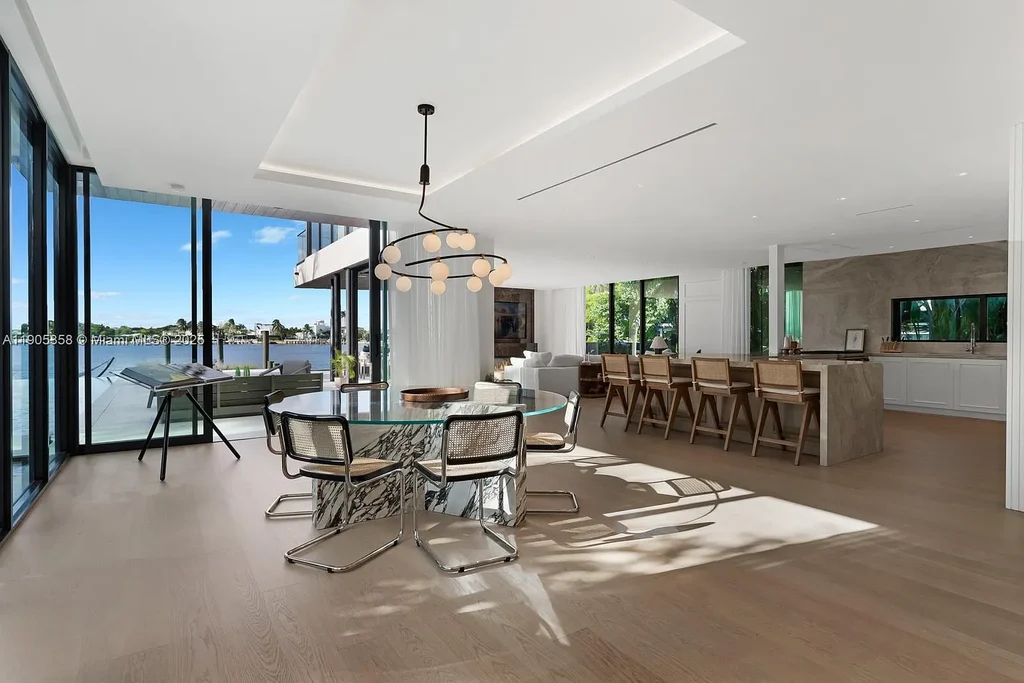 1165 N Biscayne Point Rd Miami Beach waterfront exterior view with private dock