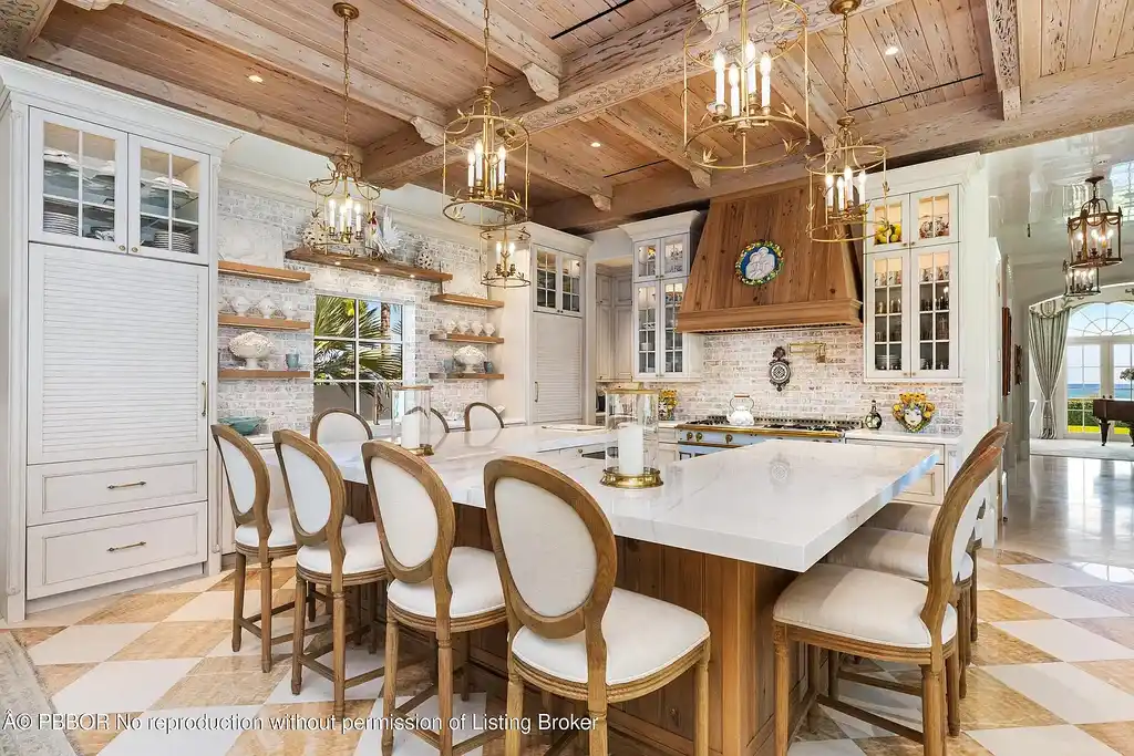 Front view of 1620 S Ocean Blvd luxury oceanfront estate in Palm Beach, Florida with Mediterranean architecture and private beach access